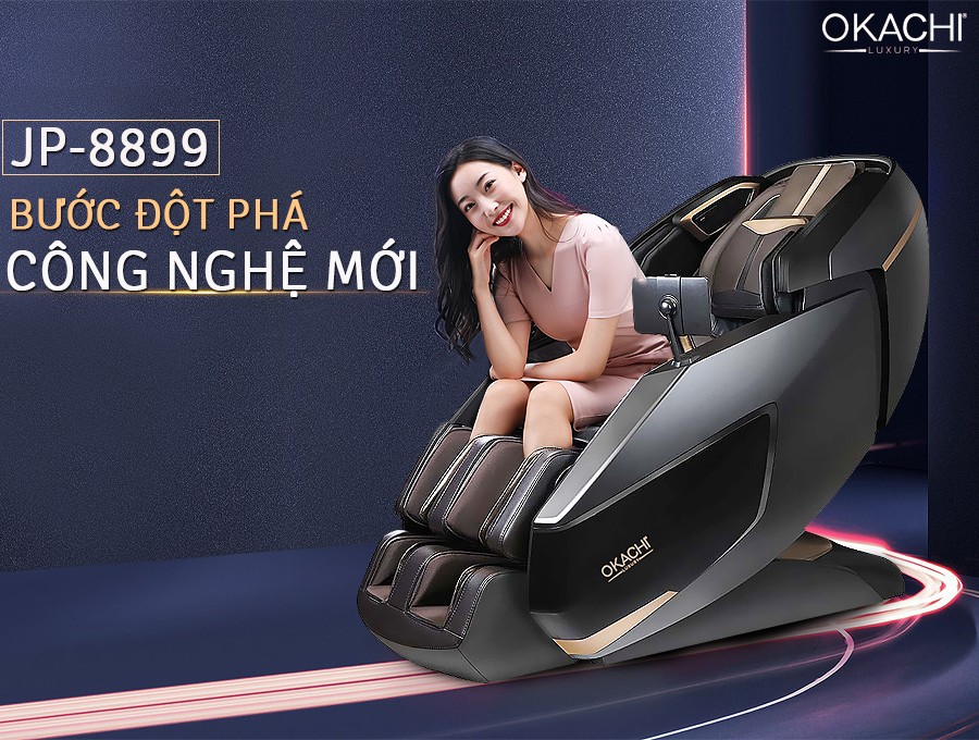 Ghế massage toàn thân OKACHI LUXURY ROYAL JP-8899 Cao Cấp (màu đen)